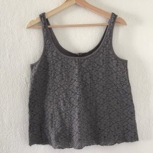 American Eagle dark grey lace tank
